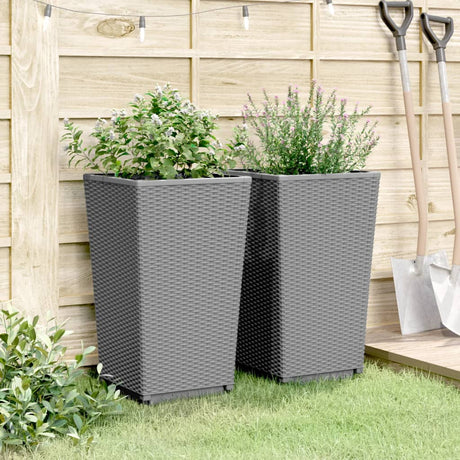 Donice Vidaxx 2 szt. 32,5x32,5x57 cm polipropylen jasnoszary