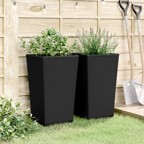 Donice Vidaxx 2 szt. 32,5x32,5x57 cm polipropylen czarne