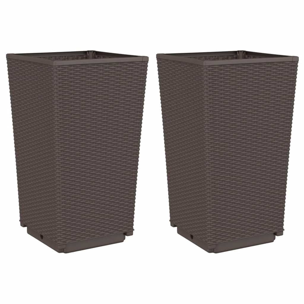 Donice Vidaxx 2 szt. 32,5x32,5x57 cm polipropylen brązowe