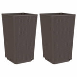 Donice Vidaxx 2 szt. 32,5x32,5x57 cm polipropylen brązowe