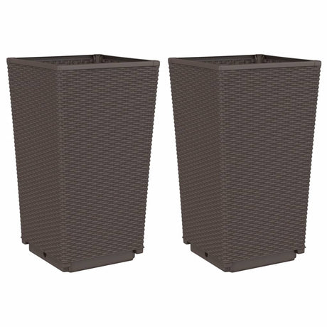 Donice Vidaxx 2 szt. 32,5x32,5x57 cm polipropylen brązowe