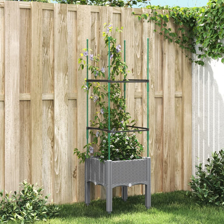 Sadzarka Vidaxx z kratą 40x40x142,5 cm polipropylen jasnoszary