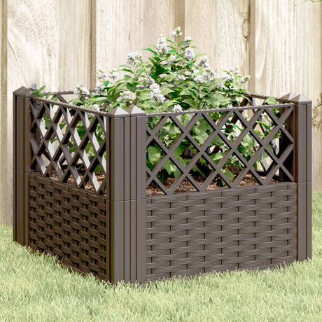 Sadzarka Vidaxx z kołkami 43,5x43,5x43,5 cm polipropylen brązowy