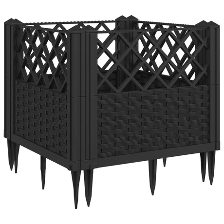 Sadzarka Vidaxx z kołkami 43,5x43,5x43,5 cm polipropylen czarna