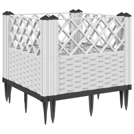 Sadzarka Vidaxx z kołkami 43,5x43,5x43,5 cm polipropylen biała