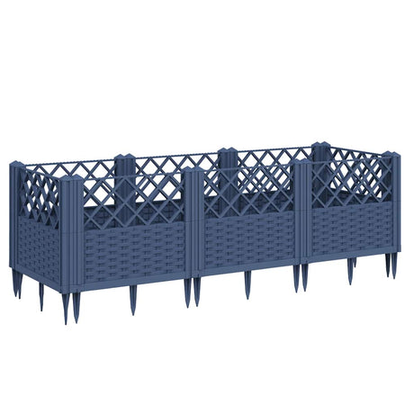 Sadzarka Vidaxx z kołkami 123,5x43,5x43,5 cm polipropylen niebiesko-szary