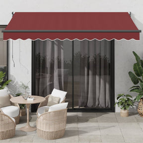 Vidaxl luifel handmatig uittrekbaar 350x250 cm bordeauxrood