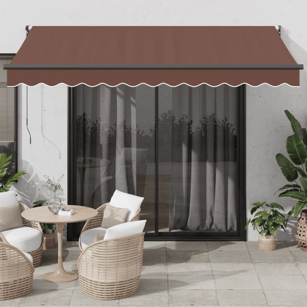 Vidaxl luifel handmatig uittrekbaar 350x250 cm bruin