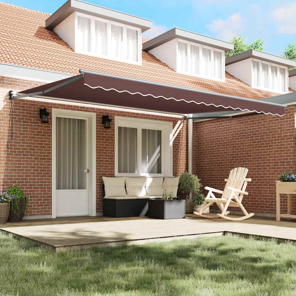 Vidaxl luifel handmatig uittrekbaar 450x300 cm bruin