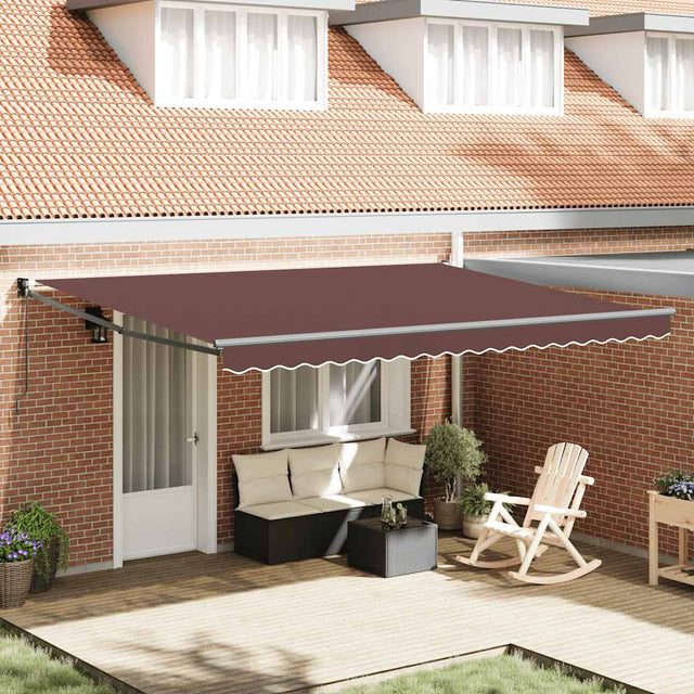 Vidaxl luifel handmatig uittrekbaar 450x300 cm bruin