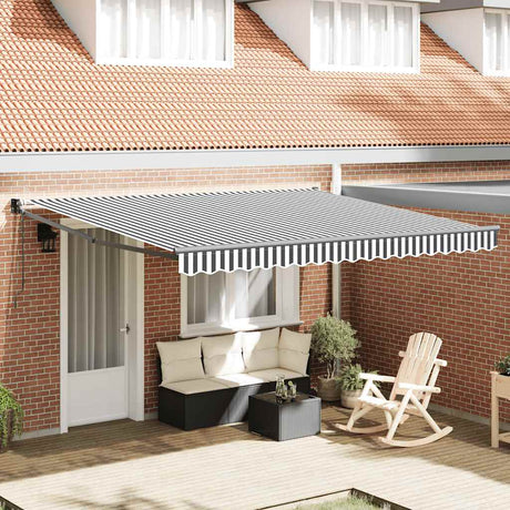 Vidaxl luifel uittrekbaar 4x3 m stof en aluminium antraciet en wit