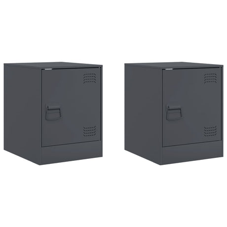 Vidaxl nachtkastjes 2 st 34,5x39x44 cm staal antracietkleurig