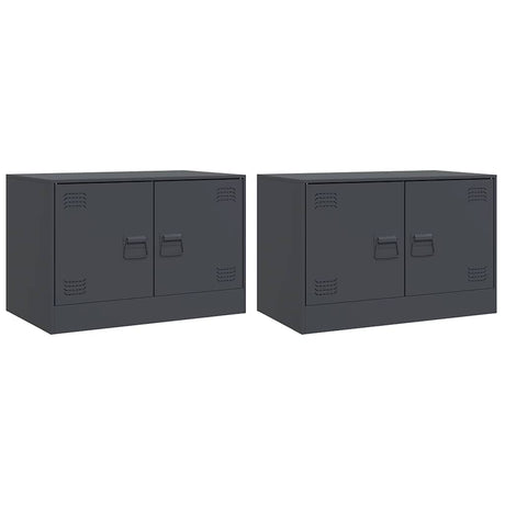 Vidaxl tv-meubelen 2 st 67x39x44 cm staal antracietkleurig
