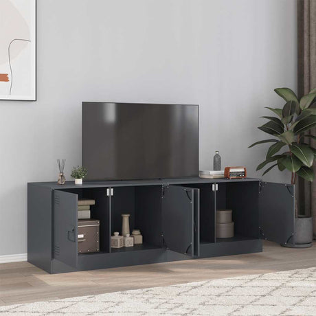 Vidaxl tv-meubelen 2 st 67x39x44 cm staal antracietkleurig