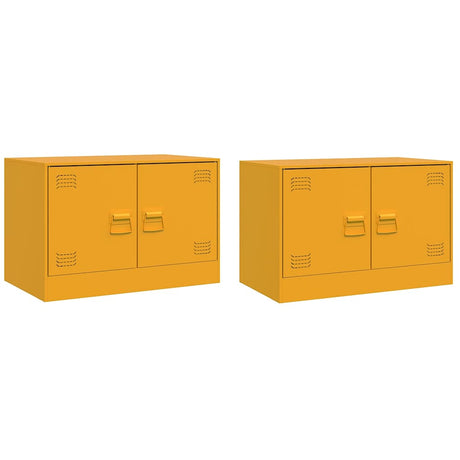 Vidaxl tv-meubelen 2 st 67x39x44 cm staal mosterdgeel