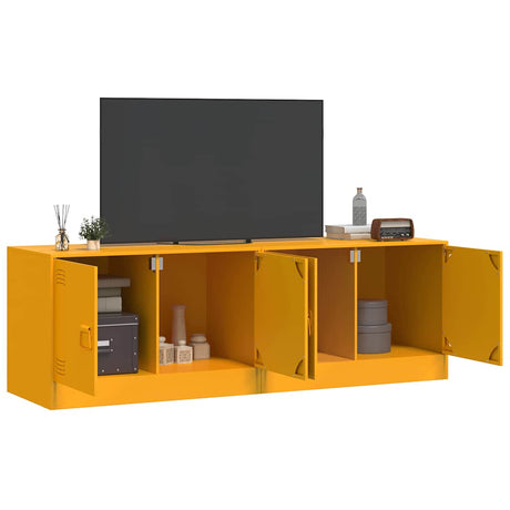 Vidaxl tv-meubelen 2 st 67x39x44 cm staal mosterdgeel
