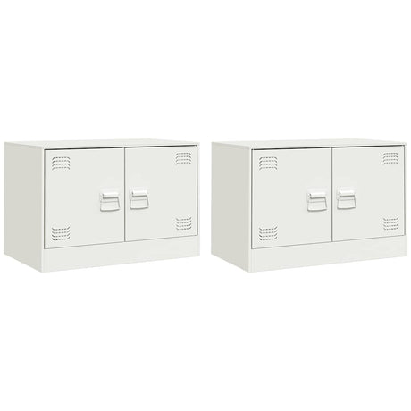 Vidaxl tv-meubelen 2 st 67x39x44 cm staal wit