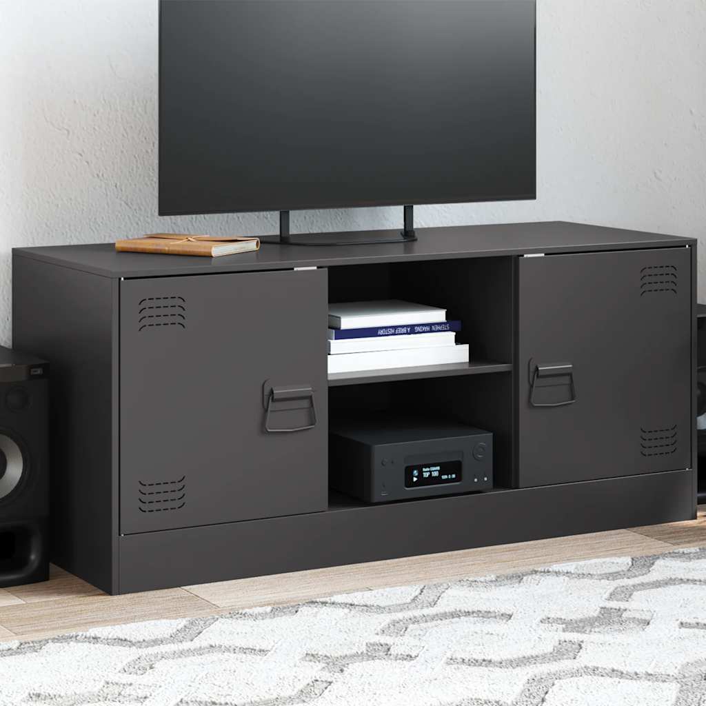 Vidaxl tv-meubel 99x39x44 cm staal zwart