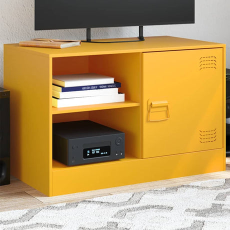 Vidaxl tv-meubel 67x39x44 cm staal mosterdgeel