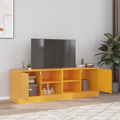 Vidaxl tv-meubelen 2 st 67x39x44 cm staal mosterdgeel