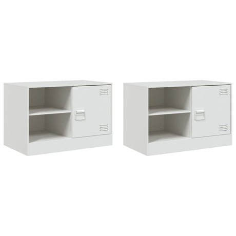 Vidaxl tv-meubelen 2 st 67x39x44 cm staal wit