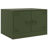 Vidaxl salontafel 67x50x44 cm staal olijfgroen