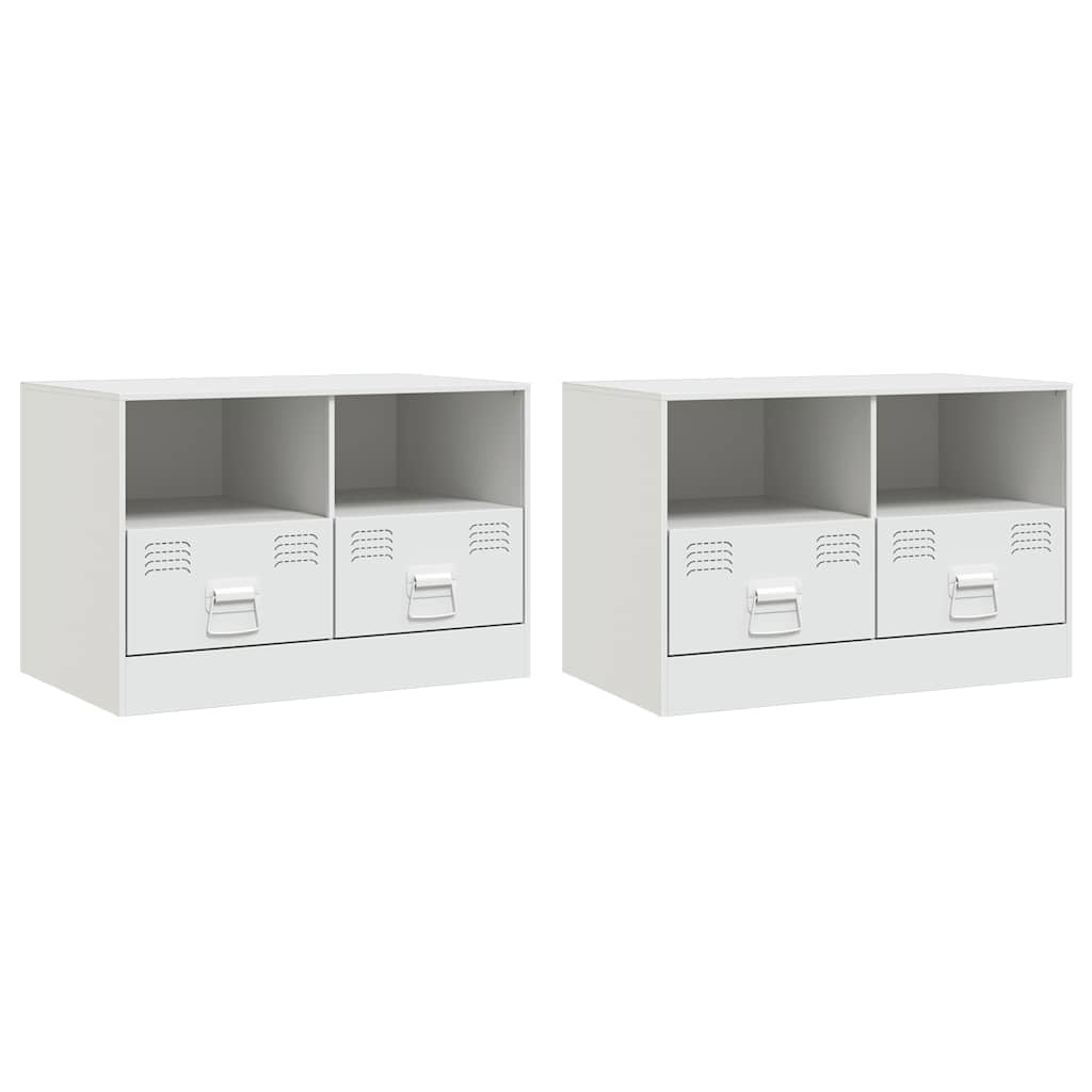 Vidaxl tv-meubelen 2 st 67x39x44 cm staal wit