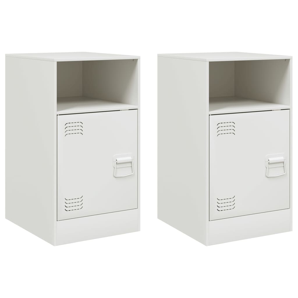 Vidaxl nachtkastjes 2 st 34,5x39x62 cm staal wit