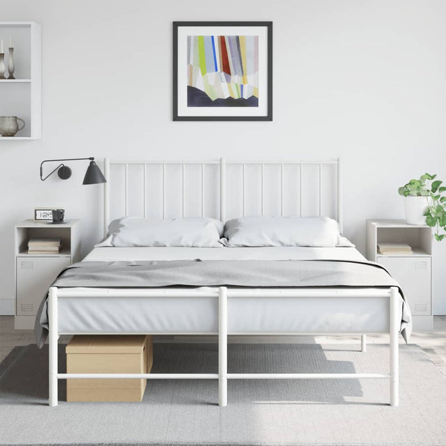 Vidaxl nachtkastjes 2 st 34,5x39x62 cm staal wit