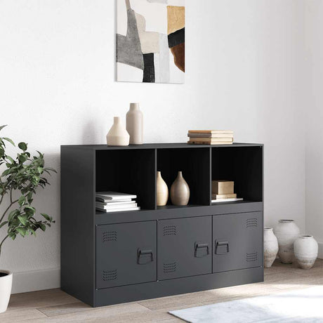Vidaxl dressoir 99x39x73 cm staal antracietkleurig