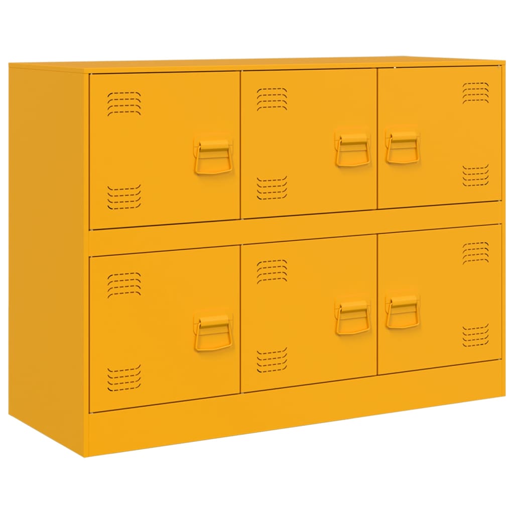 Vidaxl dressoir 99x39x73 cm staal mosterdgeel