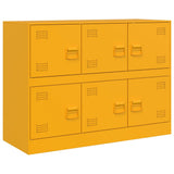 Vidaxl dressoir 99x39x73 cm staal mosterdgeel