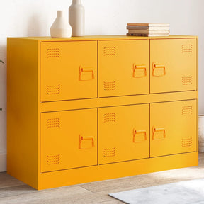 Vidaxl dressoir 99x39x73 cm staal mosterdgeel