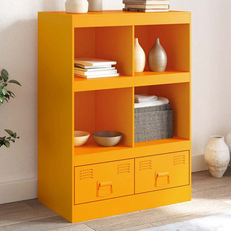 Vidaxl hoge kast 67x39x95 cm staal mosterdgeel