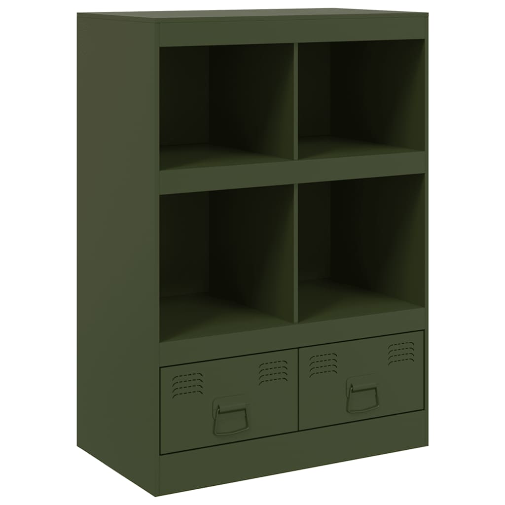 Vidaxl dressoir 67x39x95 cm staal olijfgroen