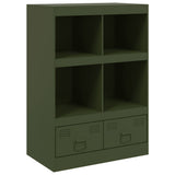 Vidaxl dressoir 67x39x95 cm staal olijfgroen