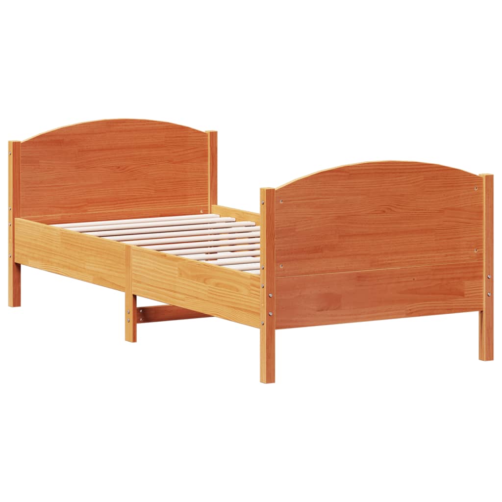 Vidaxl bedframe zonder matras massief grenenhout wasbruin 90x190 cm