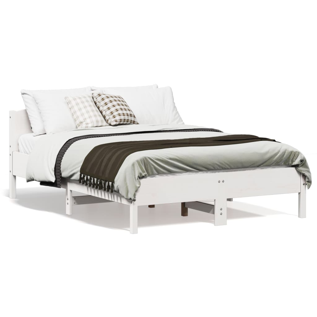 Vidaxl bedframe zonder matras massief grenenhout wit 120x190 cm