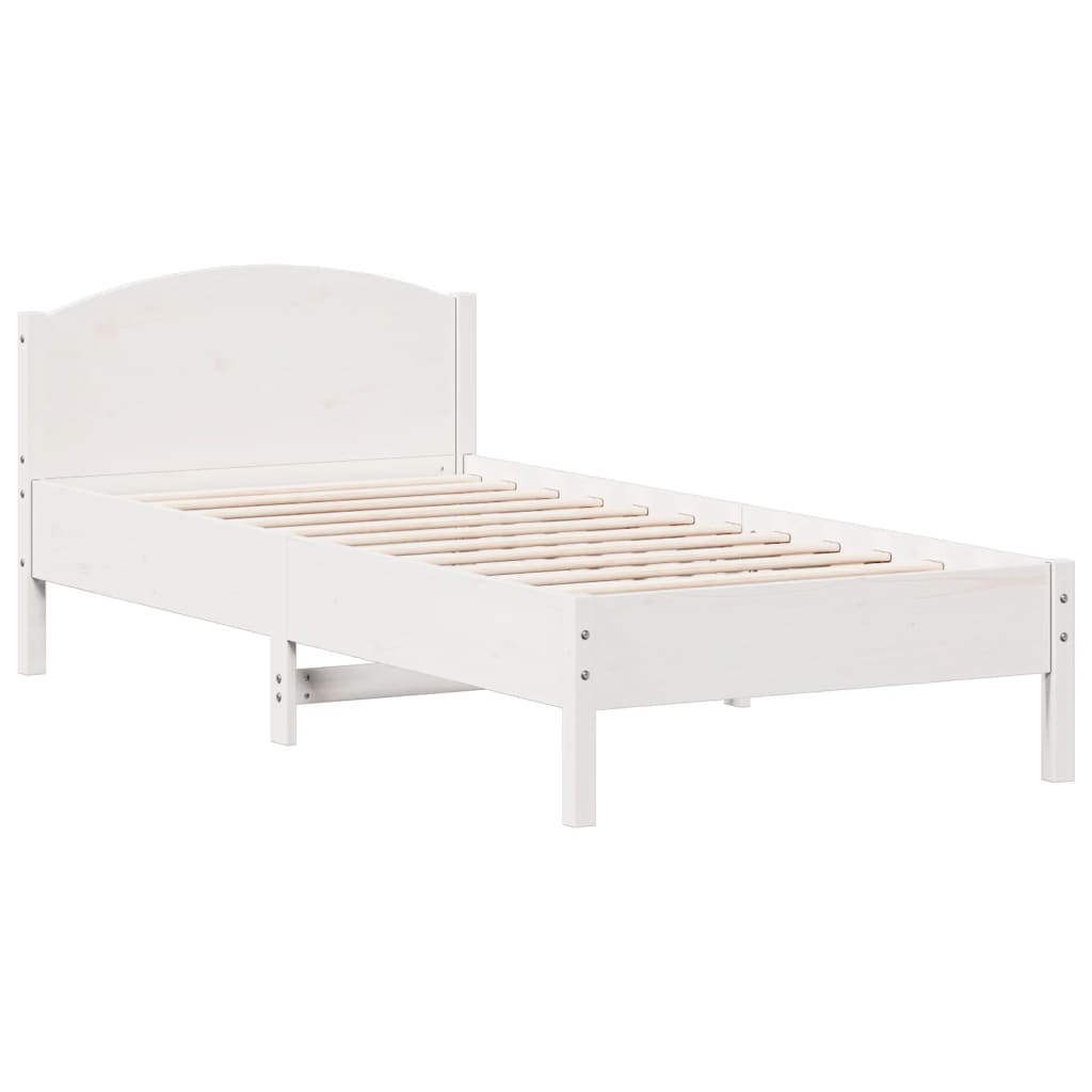 Vidaxl bedframe zonder matras massief grenenhout wit 90x200 cm