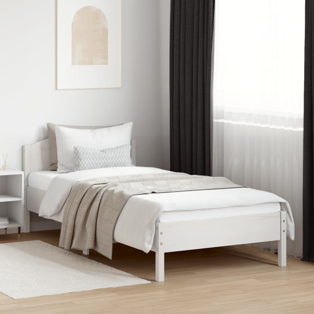 Vidaxl bedframe zonder matras massief grenenhout wit 90x200 cm