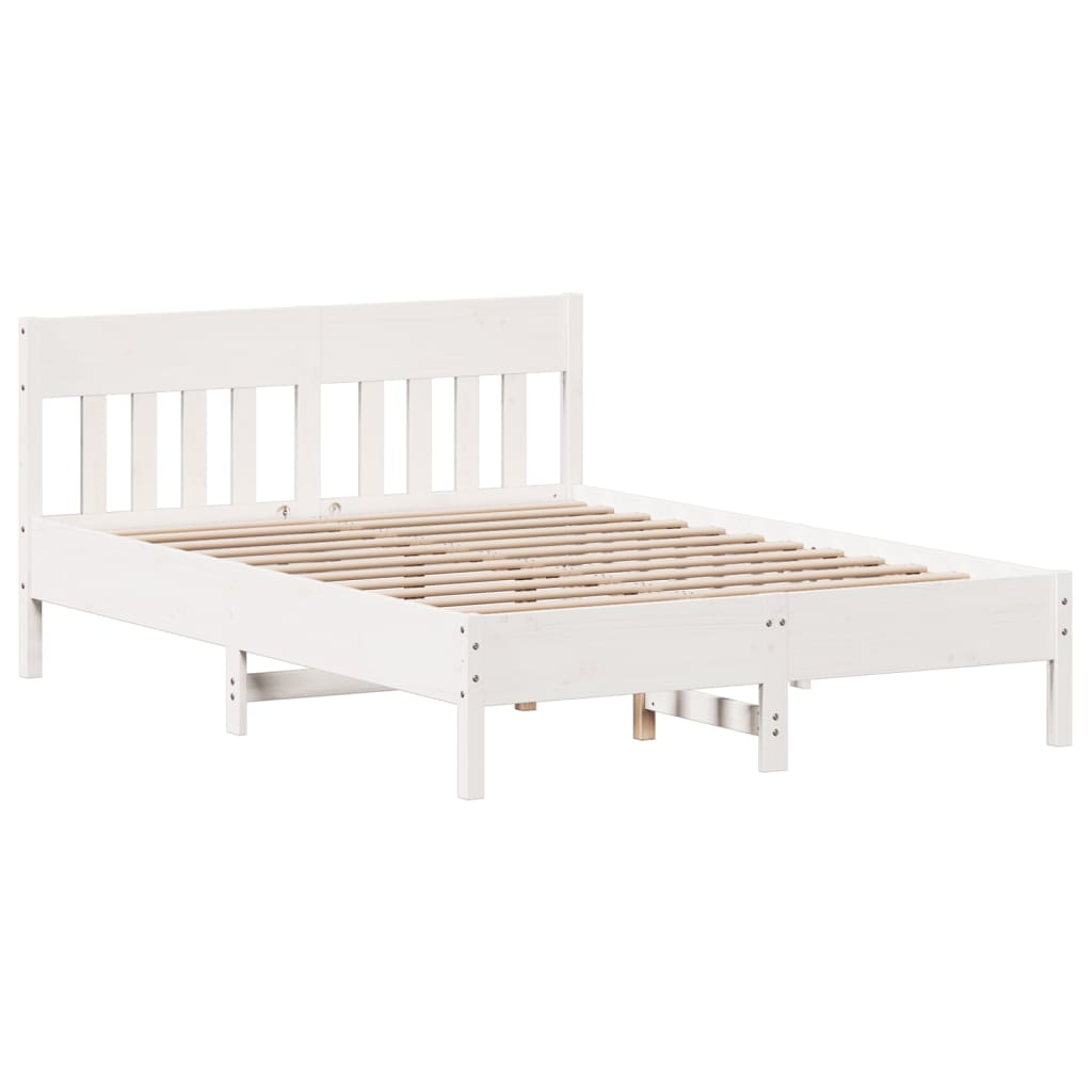 Vidaxl bedframe zonder matras massief grenenhout wit 140x200 cm