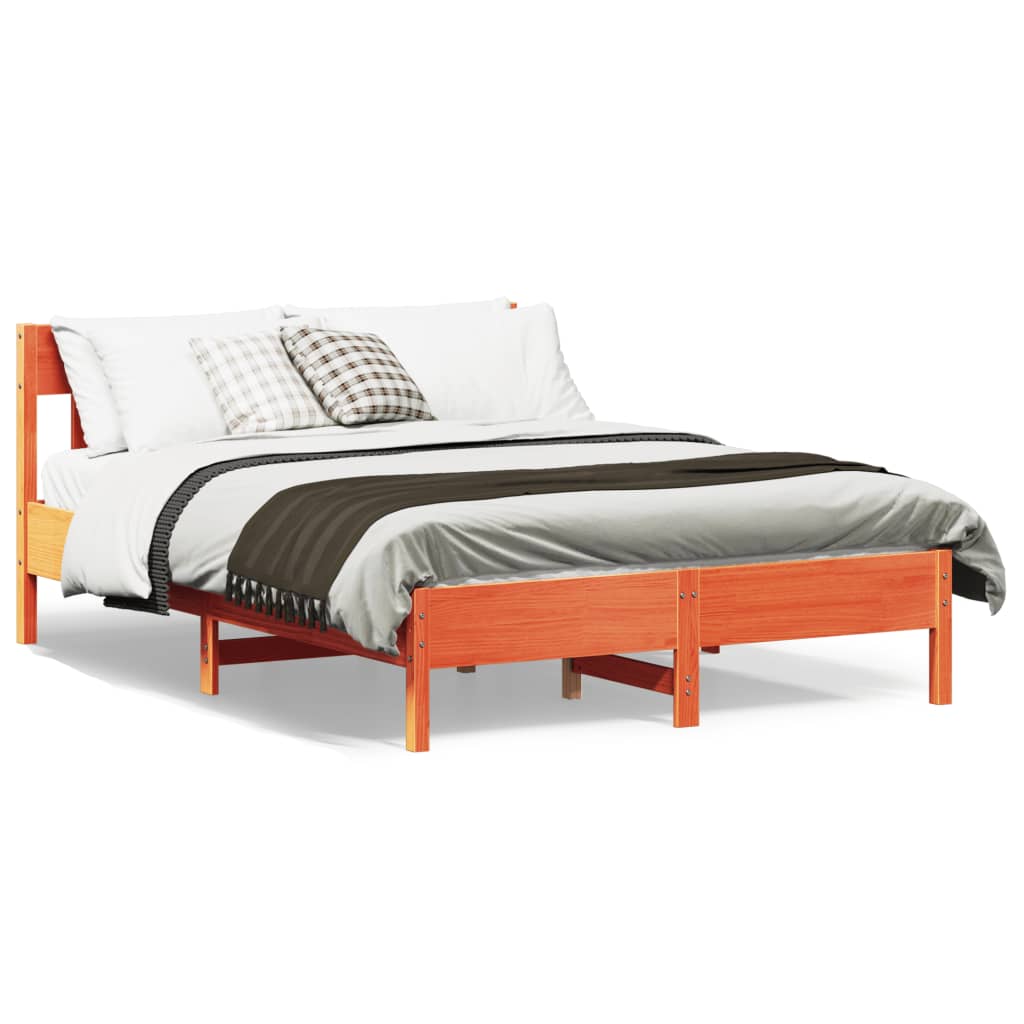 Vidaxl bedframe zonder matras massief grenenhout wasbruin 120x190 cm