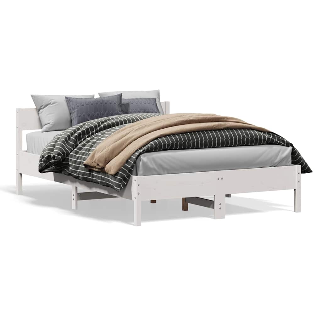 Vidaxl bedframe zonder matras massief grenenhout wit 120x200 cm