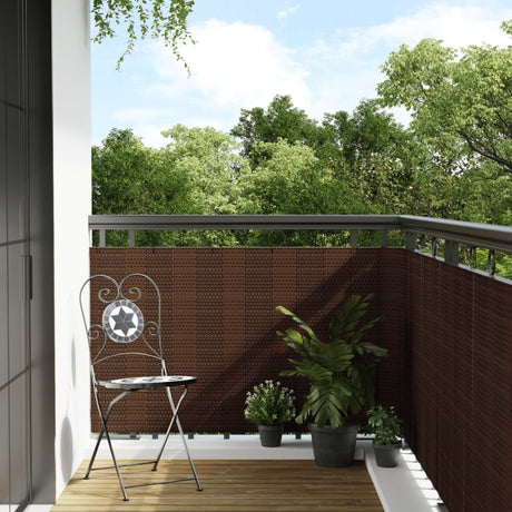 Parawan balkonowy Vidaxx 1000x80 cm polirattan brązowy i czarny