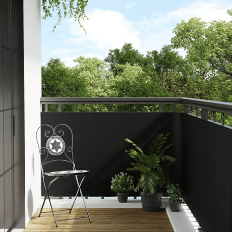 Parawan balkonowy Vidaxx 600x90 cm polirattan czarny
