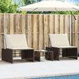Vidaxl ligstoelen 2 st met tafel bruin poly rattan