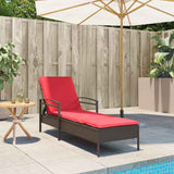 Vidaxl verstelbare zonnebank met 3 posities poly rattan bruin