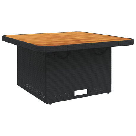 Vidaxl tuintafel 80x80x71 cm poly rattan en acaciahout zwart