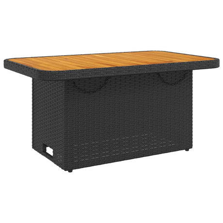 Vidaxl tuintafel 90x55x71 cm poly rattan en massief acaciahout zwart
