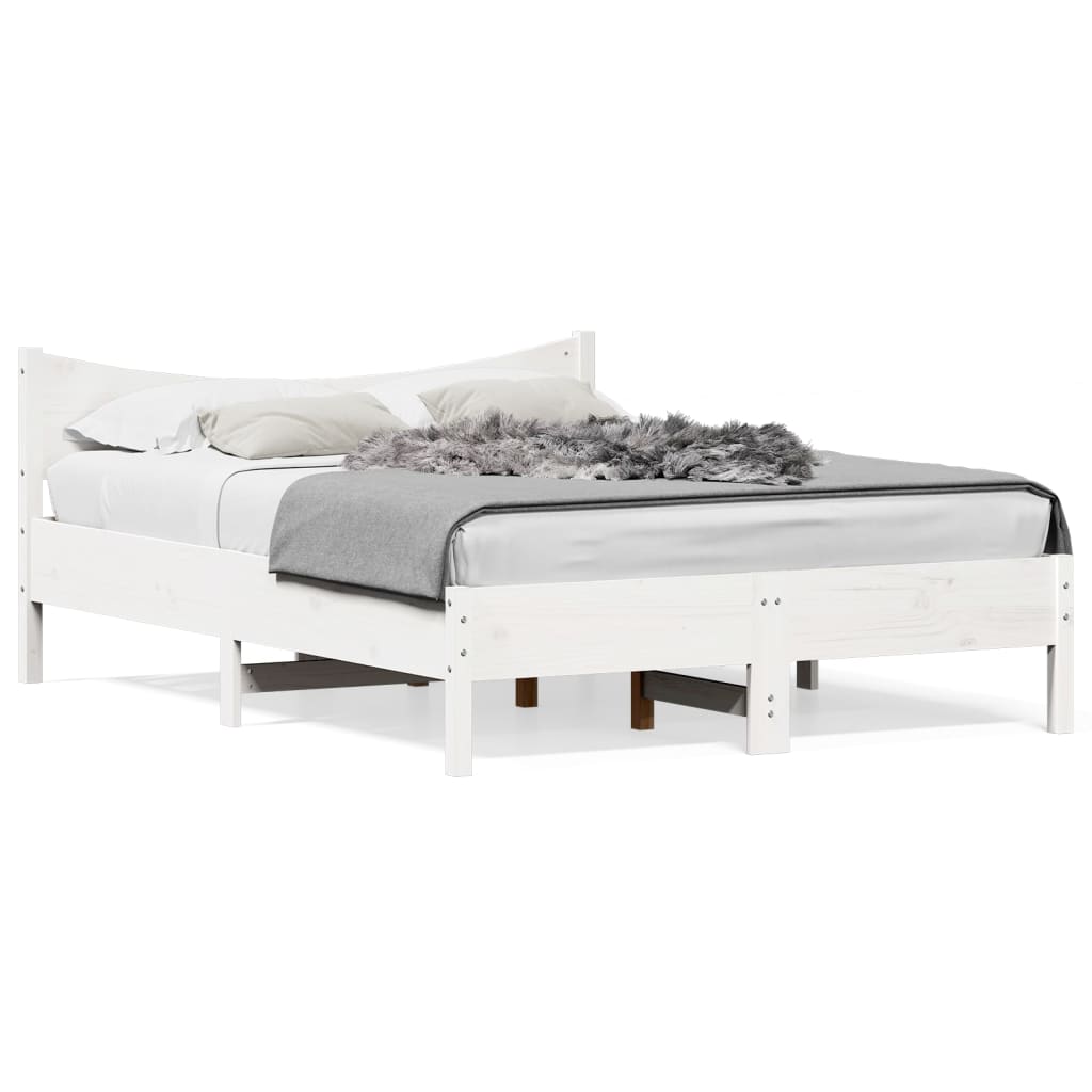 Vidaxl bedframe zonder matras massief grenenhout wit 120x200 cm